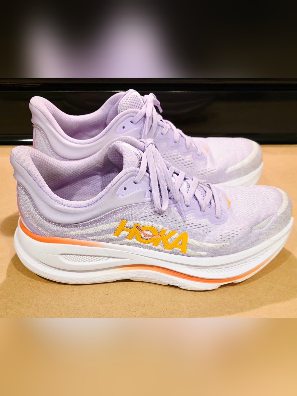 ​HOKA Bondi 9 Women’s Size 11B Lavender / Orange - Worn Twice!